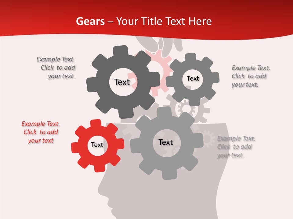 A Person's Head With Gears Coming Out Of It PowerPoint Template