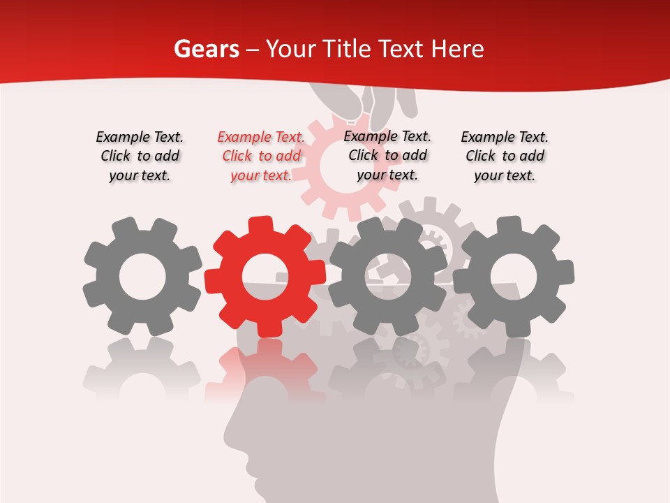 A Person's Head With Gears Coming Out Of It PowerPoint Template