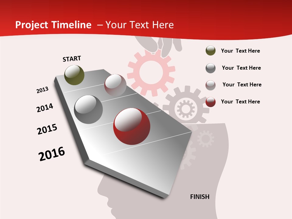A Person's Head With Gears Coming Out Of It PowerPoint Template