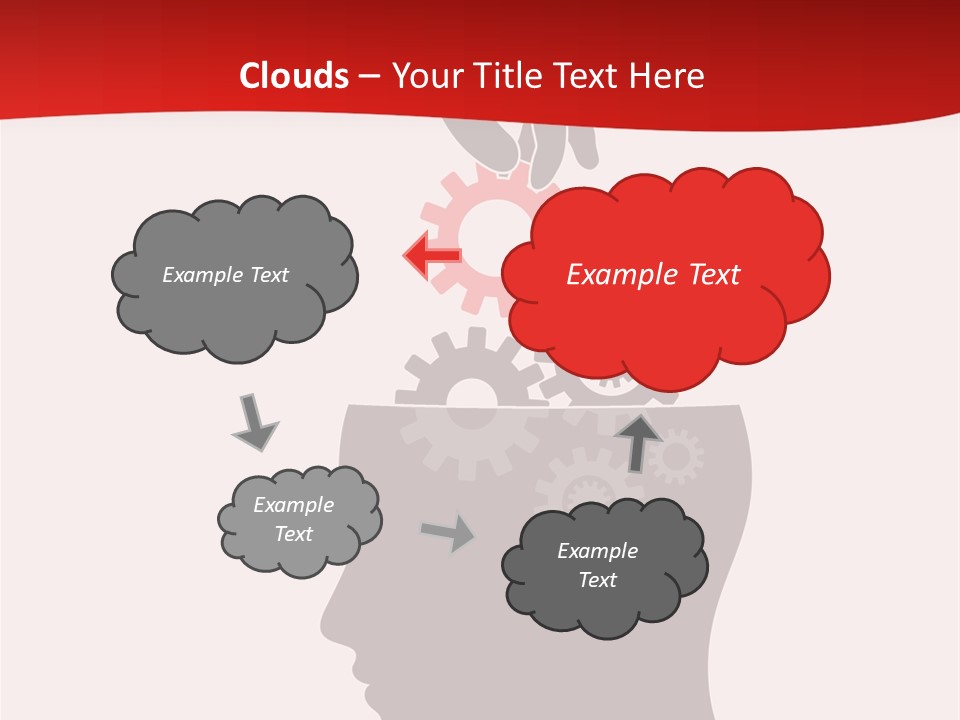 A Person's Head With Gears Coming Out Of It PowerPoint Template