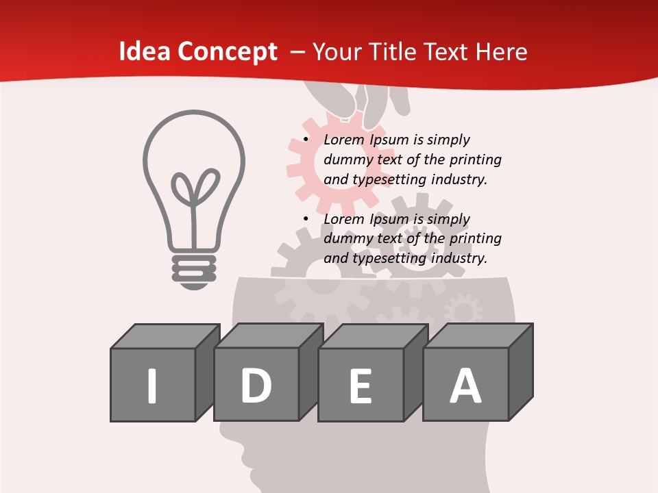 A Person's Head With Gears Coming Out Of It PowerPoint Template