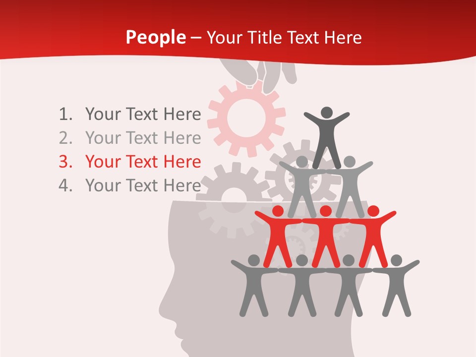 A Person's Head With Gears Coming Out Of It PowerPoint Template