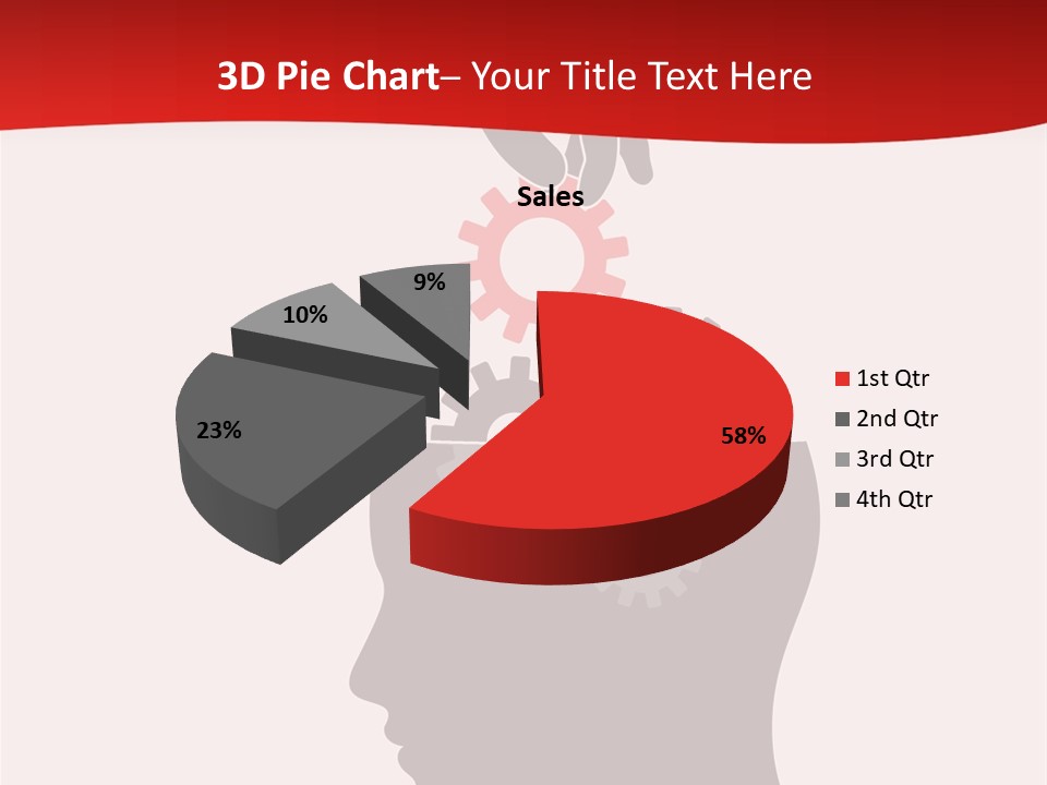 A Person's Head With Gears Coming Out Of It PowerPoint Template