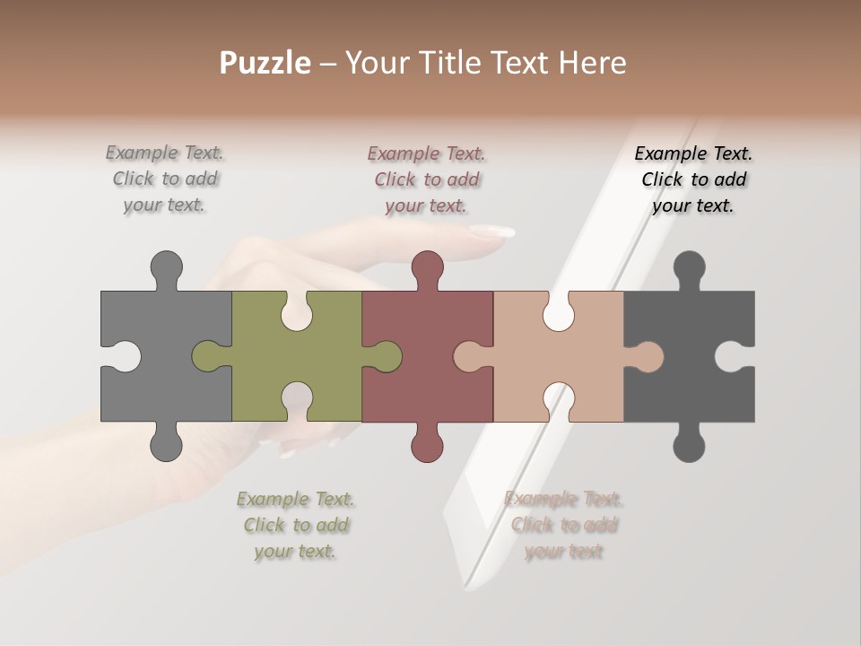 A Woman's Hand Pointing At A Laptop Screen PowerPoint Template