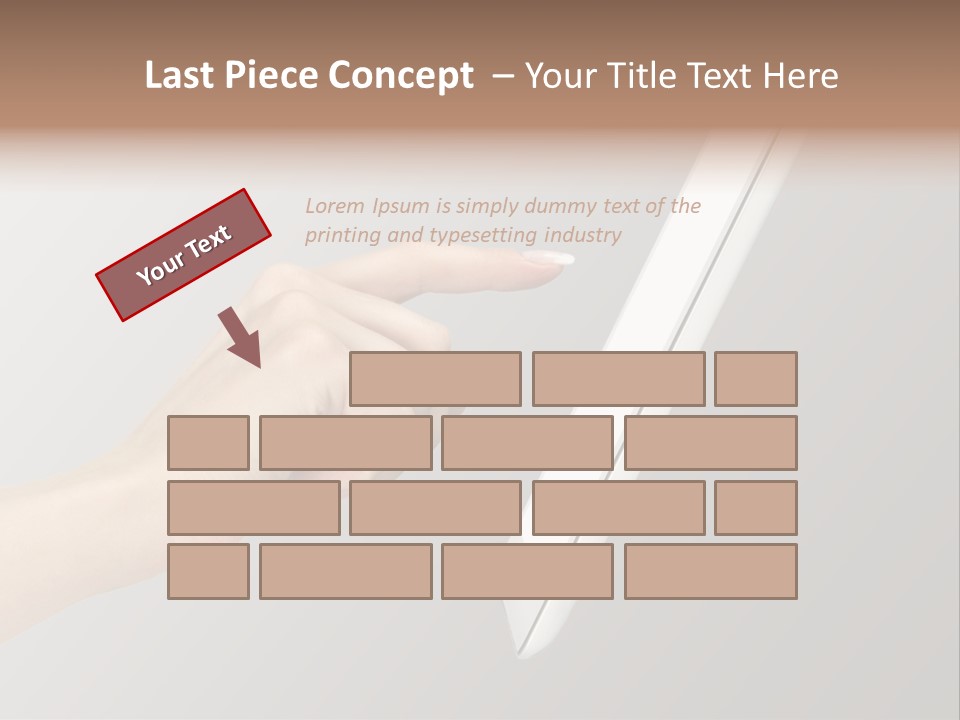 A Woman's Hand Pointing At A Laptop Screen PowerPoint Template