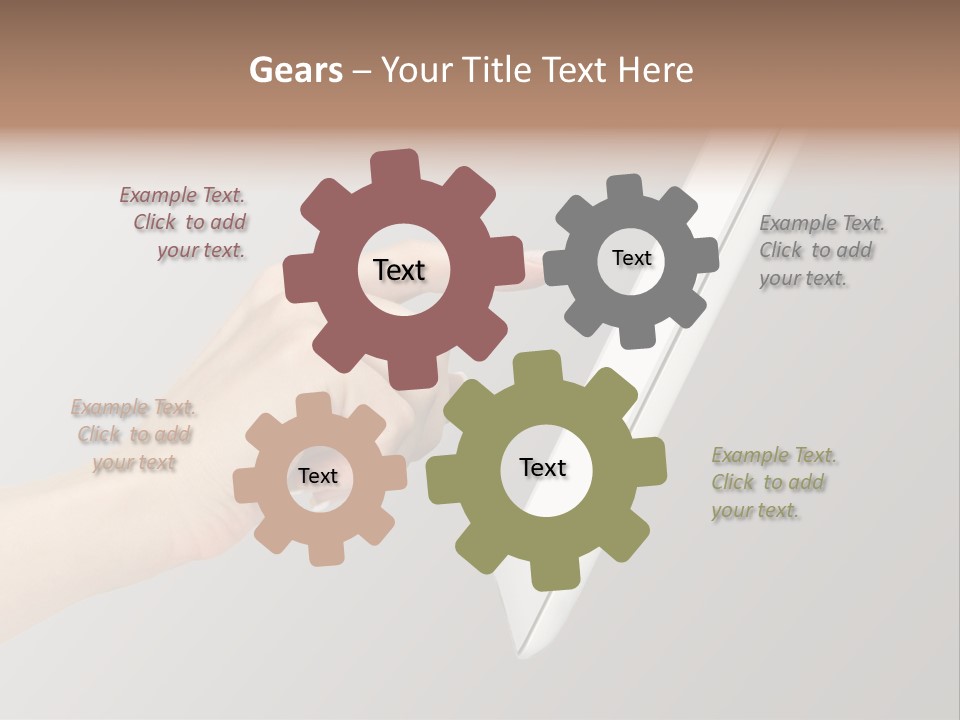 A Woman's Hand Pointing At A Laptop Screen PowerPoint Template