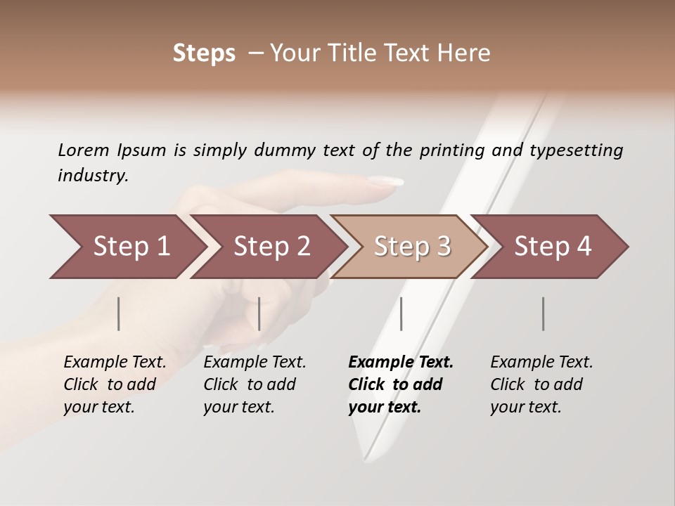 A Woman's Hand Pointing At A Laptop Screen PowerPoint Template