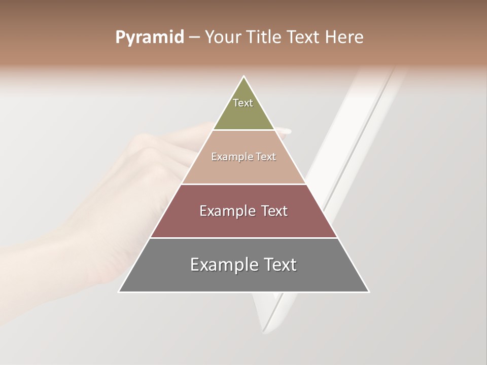 A Woman's Hand Pointing At A Laptop Screen PowerPoint Template