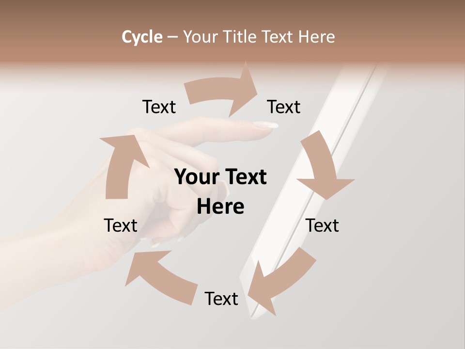 A Woman's Hand Pointing At A Laptop Screen PowerPoint Template