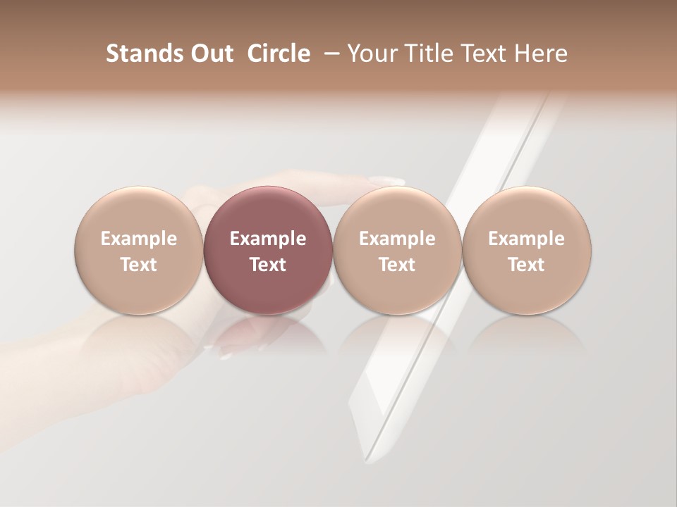 A Woman's Hand Pointing At A Laptop Screen PowerPoint Template