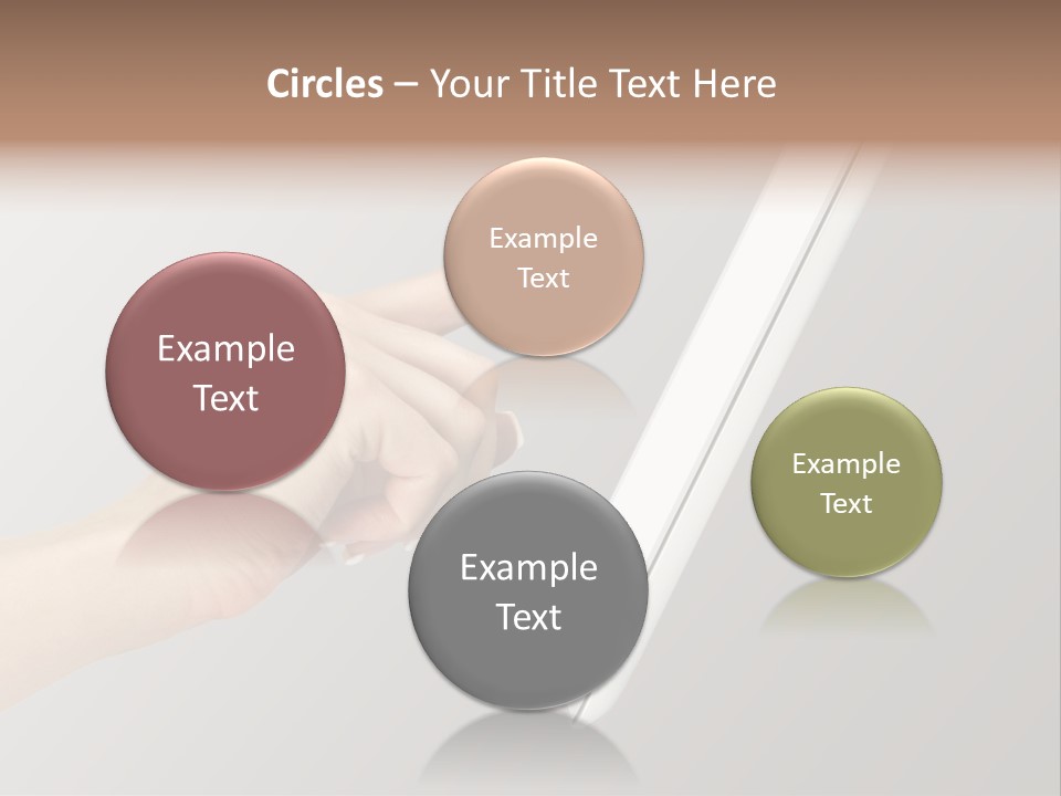 A Woman's Hand Pointing At A Laptop Screen PowerPoint Template