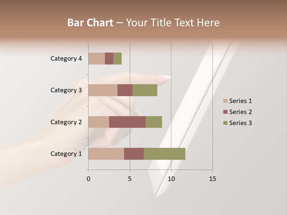 A Woman's Hand Pointing At A Laptop Screen PowerPoint Template
