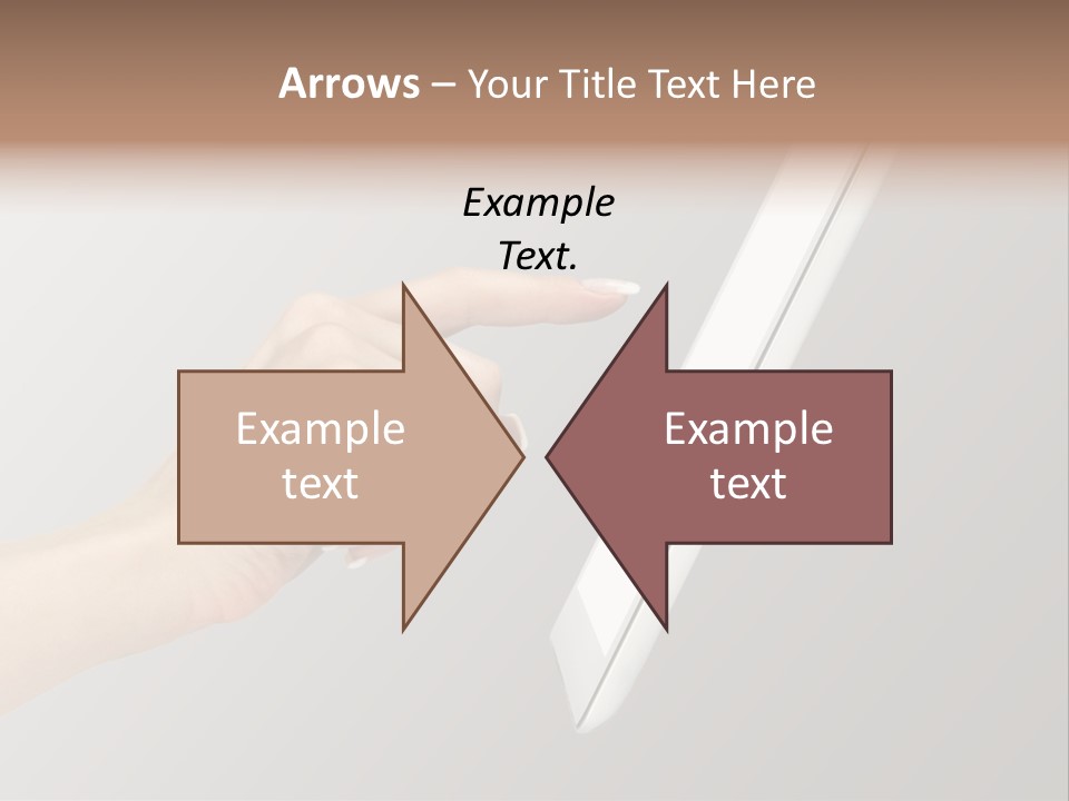 A Woman's Hand Pointing At A Laptop Screen PowerPoint Template
