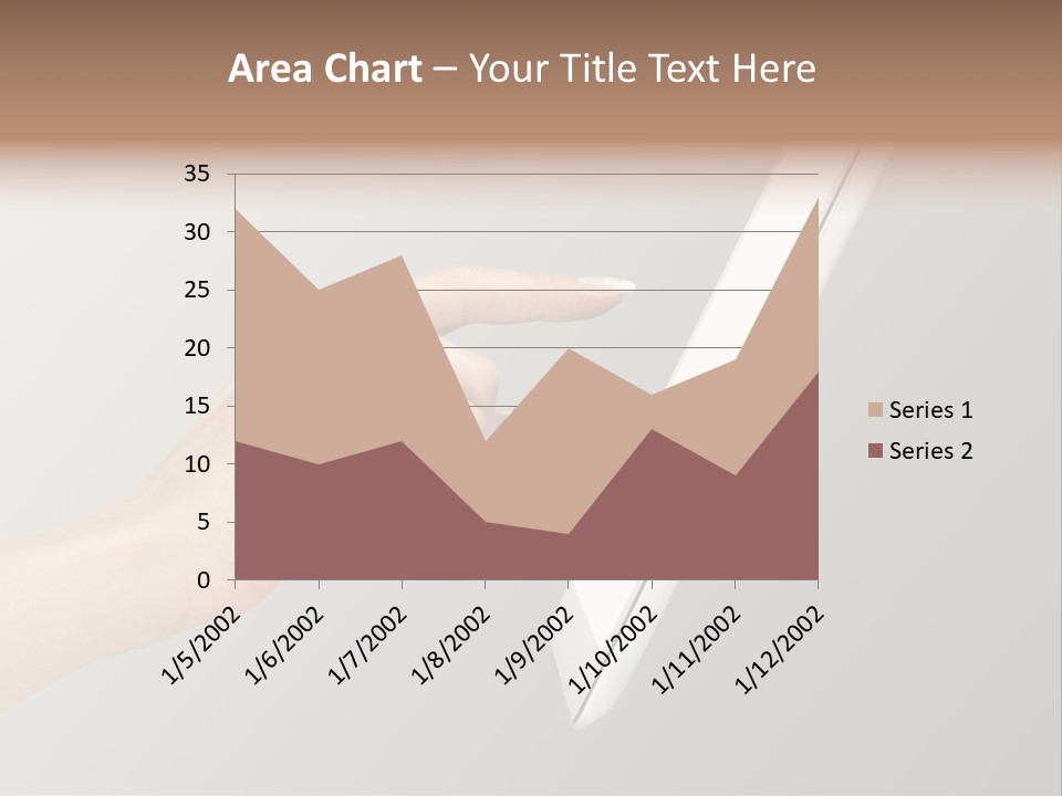 A Woman's Hand Pointing At A Laptop Screen PowerPoint Template