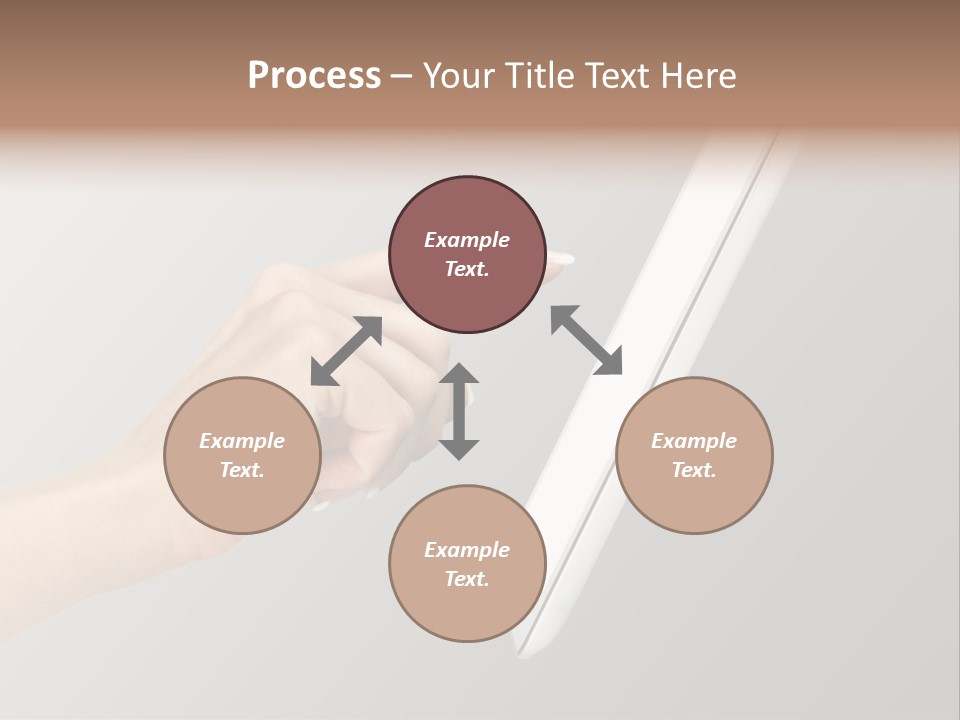 A Woman's Hand Pointing At A Laptop Screen PowerPoint Template