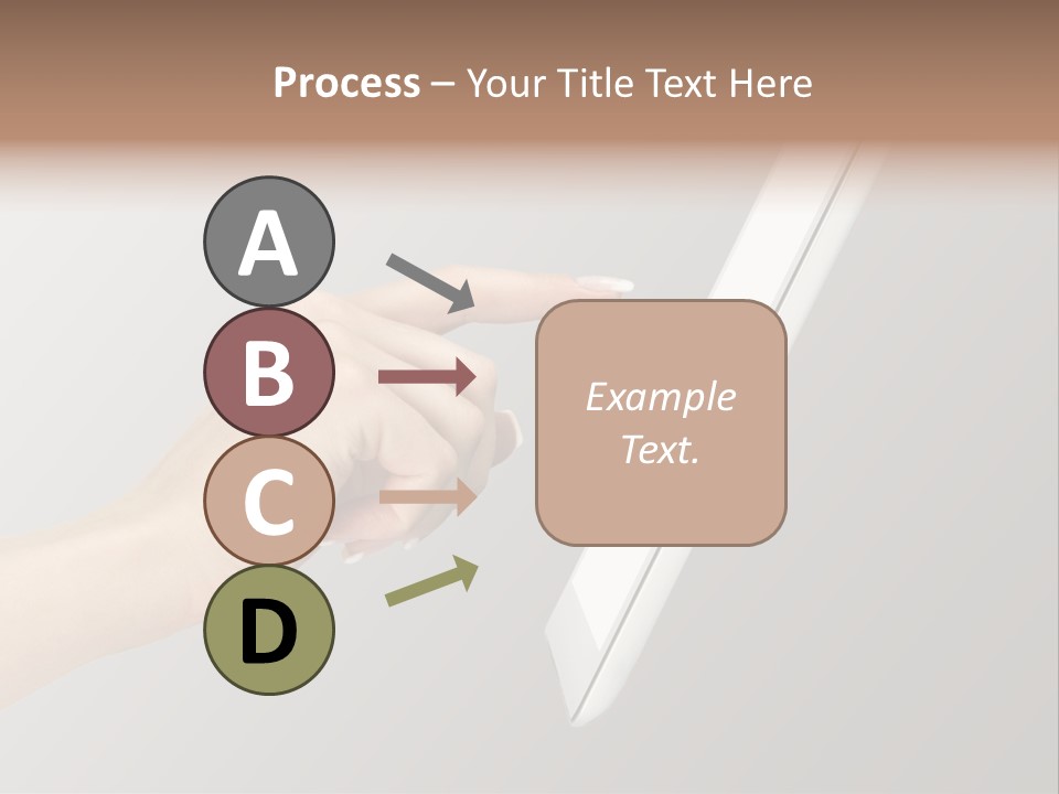 A Woman's Hand Pointing At A Laptop Screen PowerPoint Template
