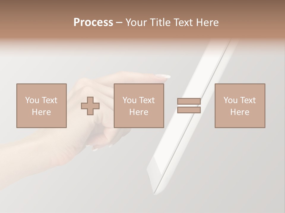 A Woman's Hand Pointing At A Laptop Screen PowerPoint Template