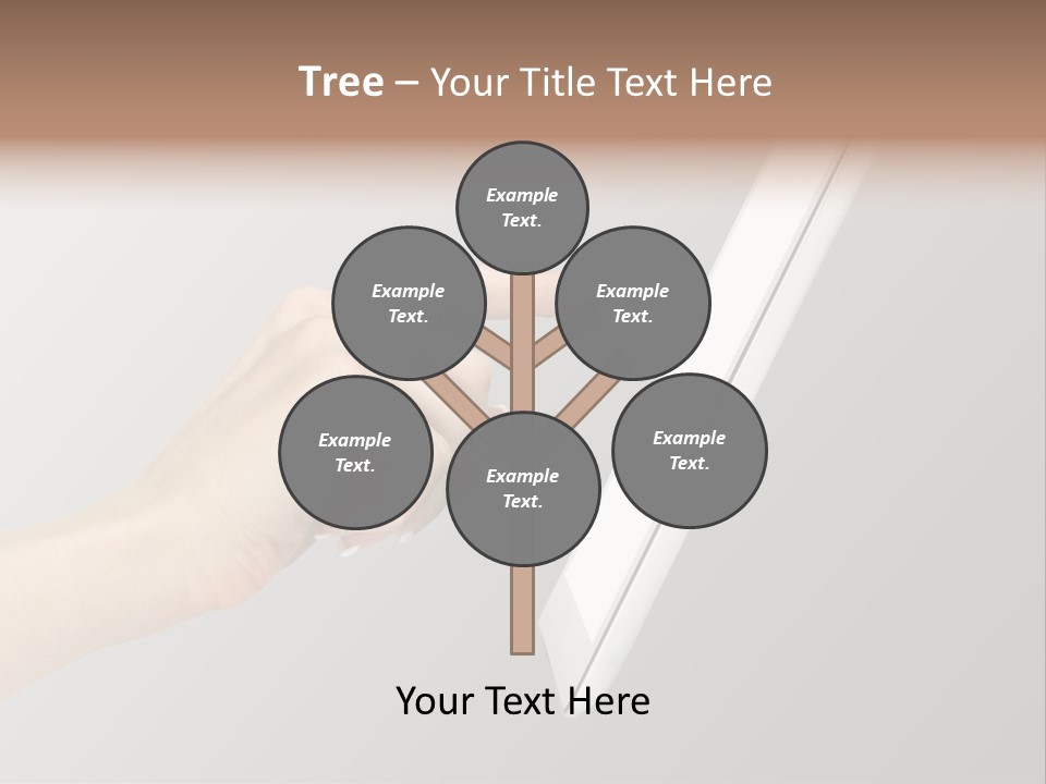 A Woman's Hand Pointing At A Laptop Screen PowerPoint Template