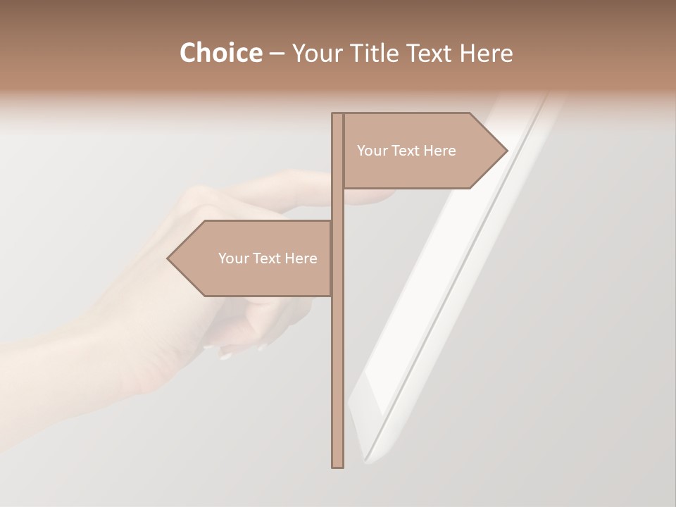 A Woman's Hand Pointing At A Laptop Screen PowerPoint Template