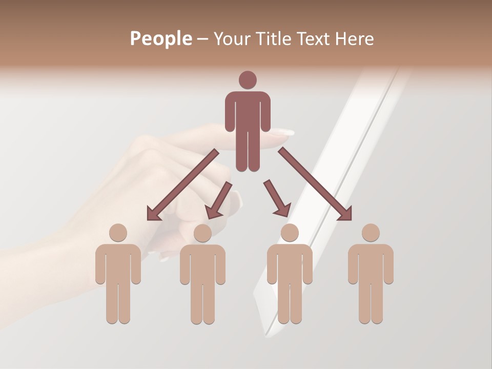 A Woman's Hand Pointing At A Laptop Screen PowerPoint Template