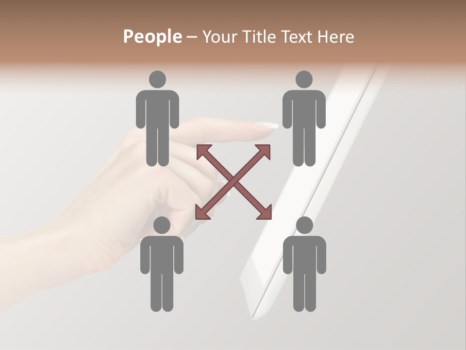 A Woman's Hand Pointing At A Laptop Screen PowerPoint Template