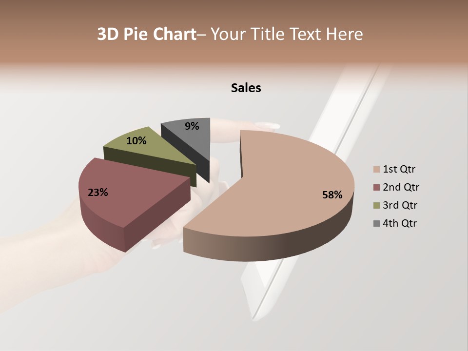 A Woman's Hand Pointing At A Laptop Screen PowerPoint Template