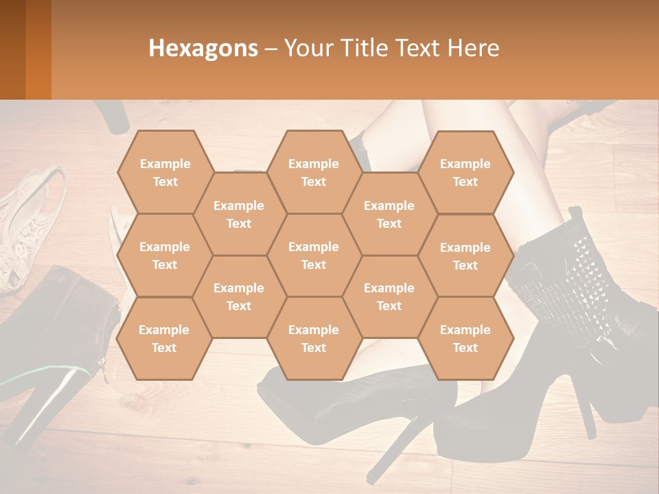 A Group Of Women's Shoes Sitting On Top Of A Wooden Floor PowerPoint Template