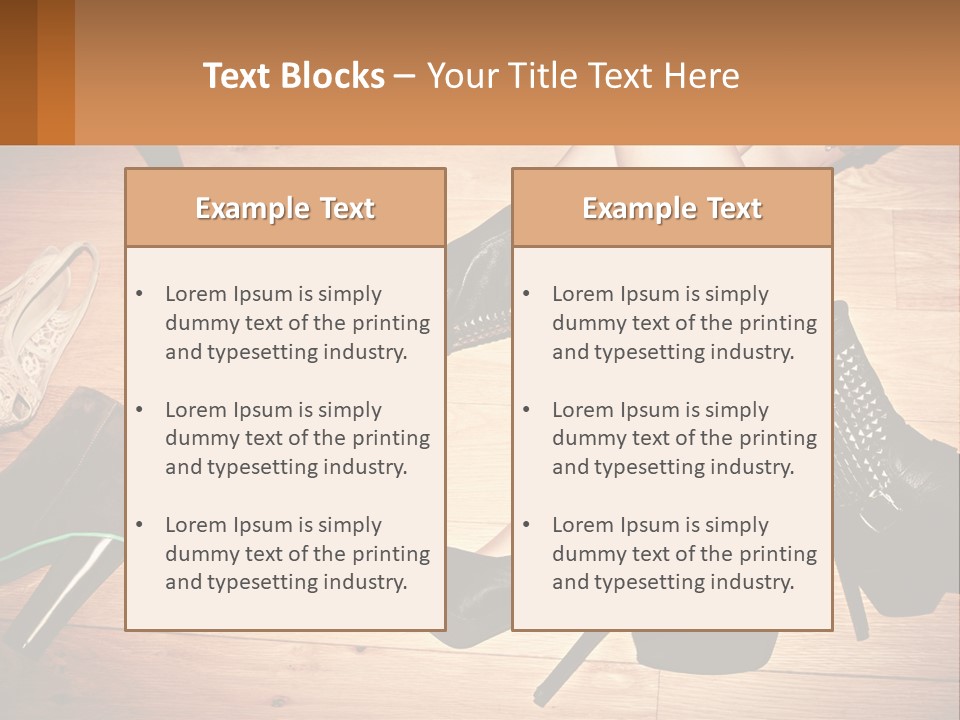 A Group Of Women's Shoes Sitting On Top Of A Wooden Floor PowerPoint Template
