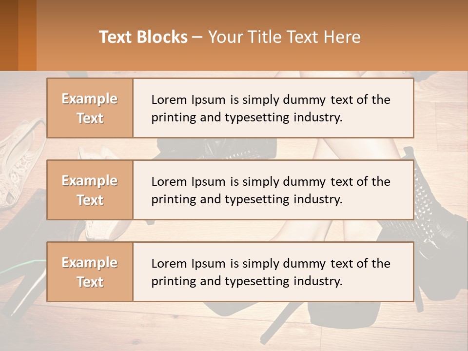 A Group Of Women's Shoes Sitting On Top Of A Wooden Floor PowerPoint Template