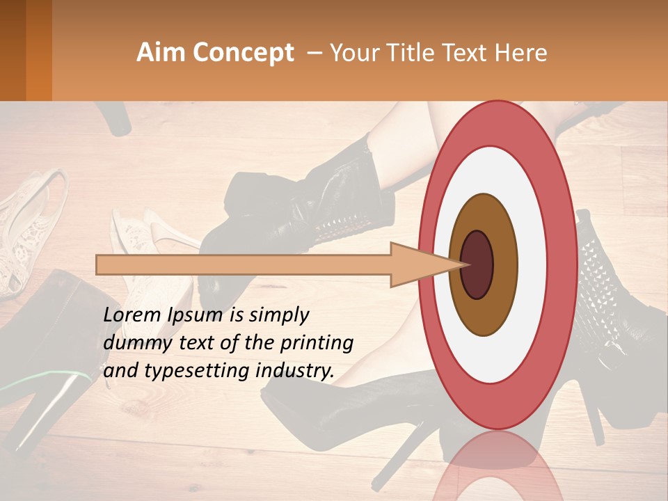 A Group Of Women's Shoes Sitting On Top Of A Wooden Floor PowerPoint Template