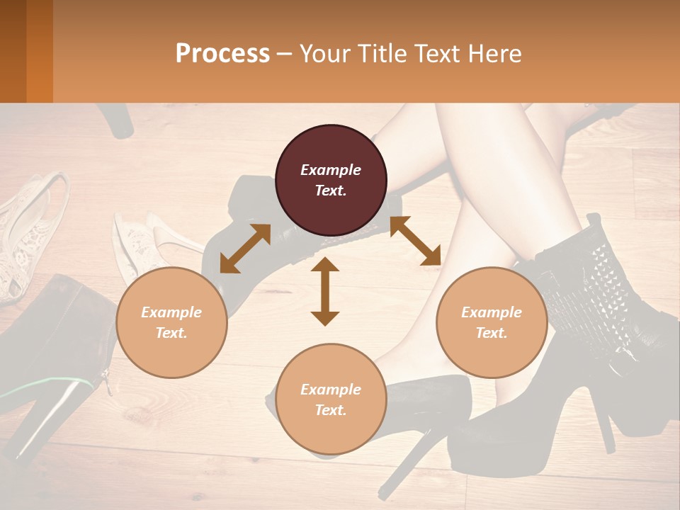 A Group Of Women's Shoes Sitting On Top Of A Wooden Floor PowerPoint Template