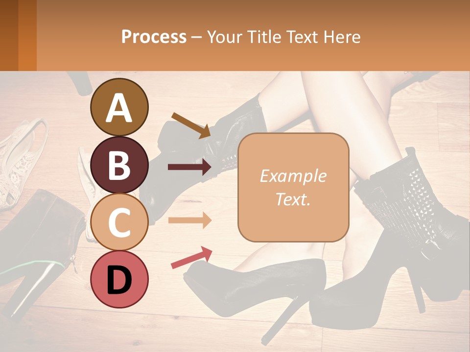 A Group Of Women's Shoes Sitting On Top Of A Wooden Floor PowerPoint Template