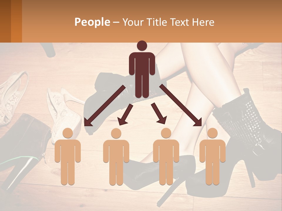 A Group Of Women's Shoes Sitting On Top Of A Wooden Floor PowerPoint Template