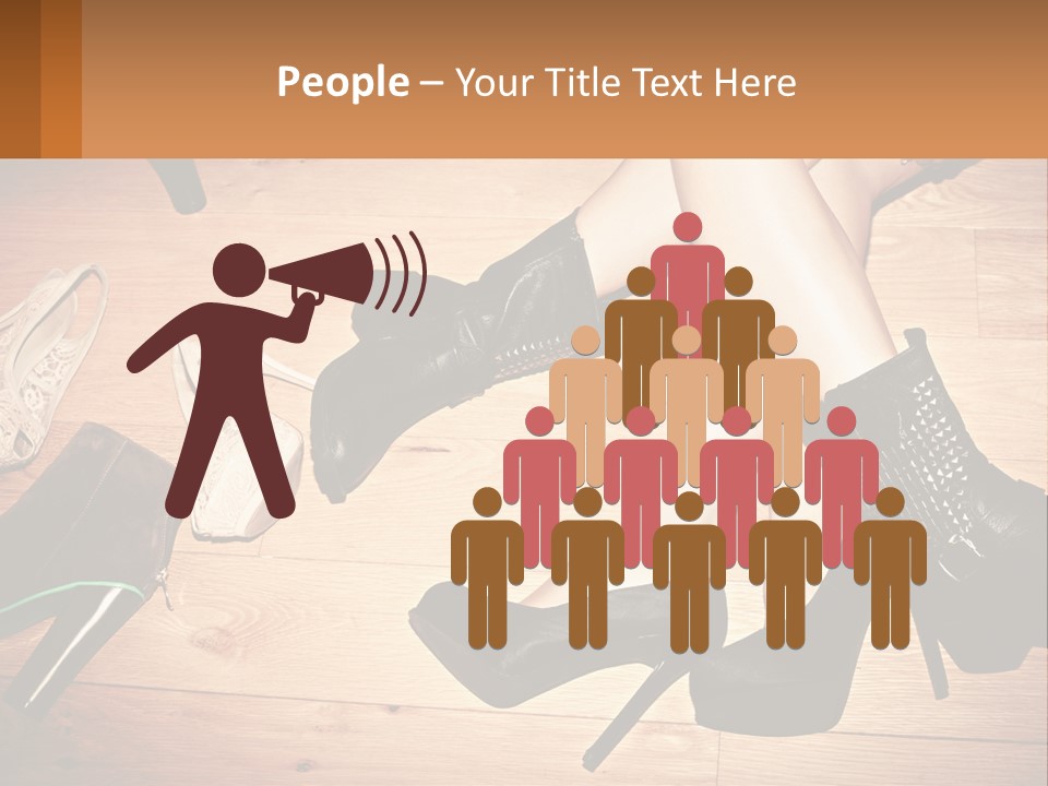 A Group Of Women's Shoes Sitting On Top Of A Wooden Floor PowerPoint Template