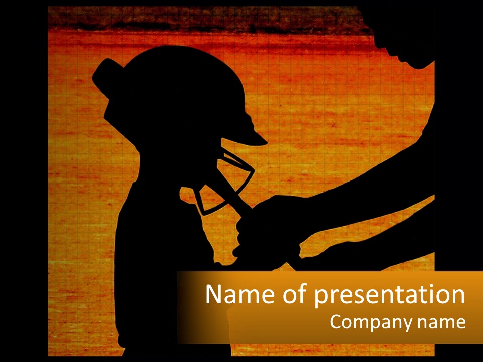 A Silhouette Of A Man Shaking Hands With A Woman PowerPoint Template
