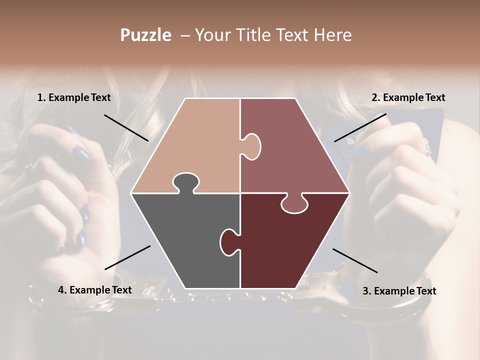 A Woman In A Blue Dress Is Holding A Watch PowerPoint Template