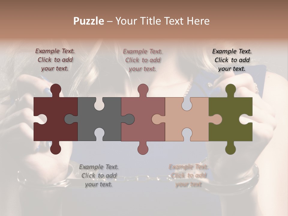 A Woman In A Blue Dress Is Holding A Watch PowerPoint Template