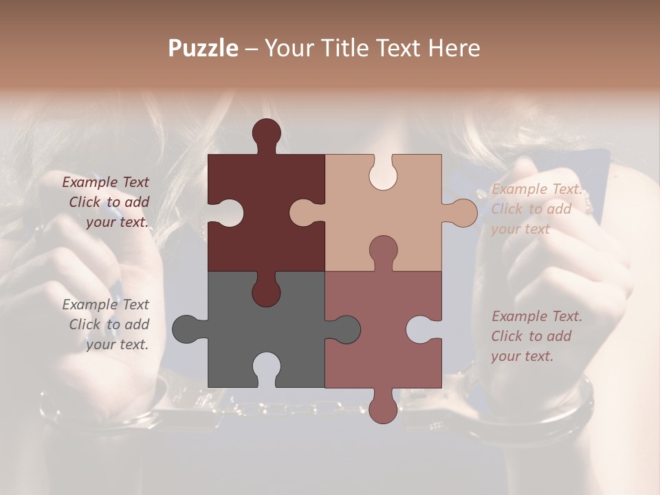 A Woman In A Blue Dress Is Holding A Watch PowerPoint Template