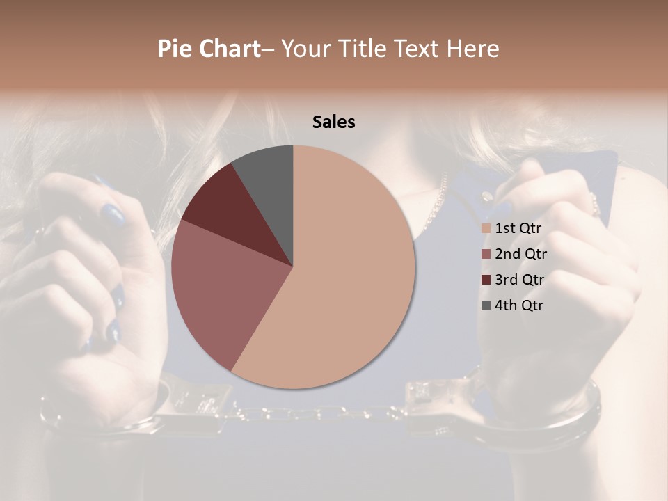 A Woman In A Blue Dress Is Holding A Watch PowerPoint Template