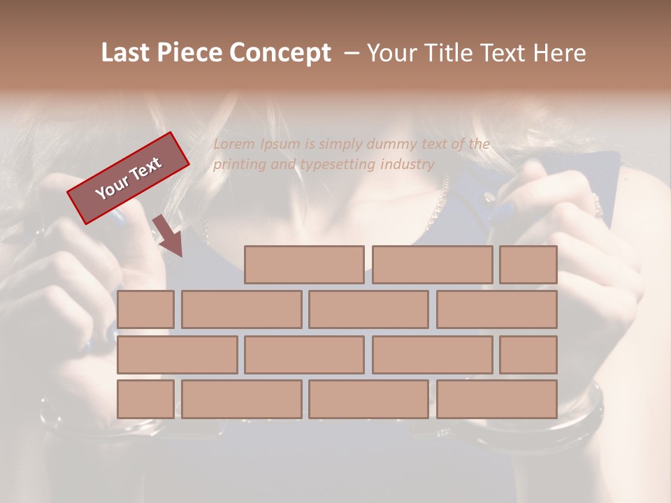 A Woman In A Blue Dress Is Holding A Watch PowerPoint Template