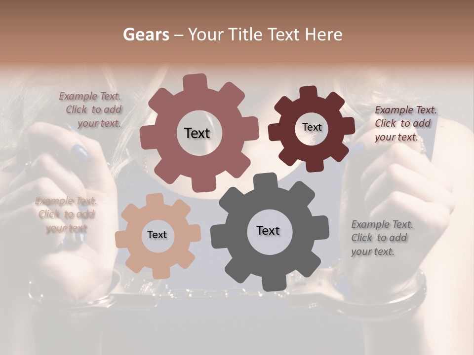 A Woman In A Blue Dress Is Holding A Watch PowerPoint Template