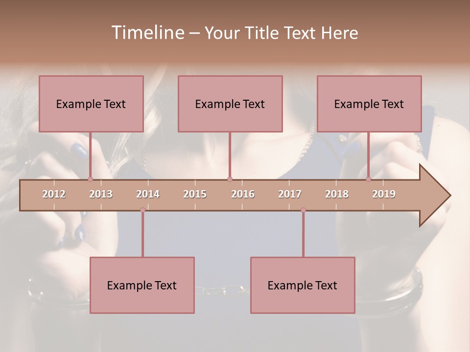 A Woman In A Blue Dress Is Holding A Watch PowerPoint Template