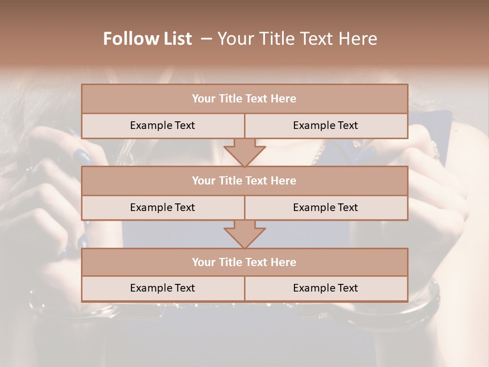 A Woman In A Blue Dress Is Holding A Watch PowerPoint Template