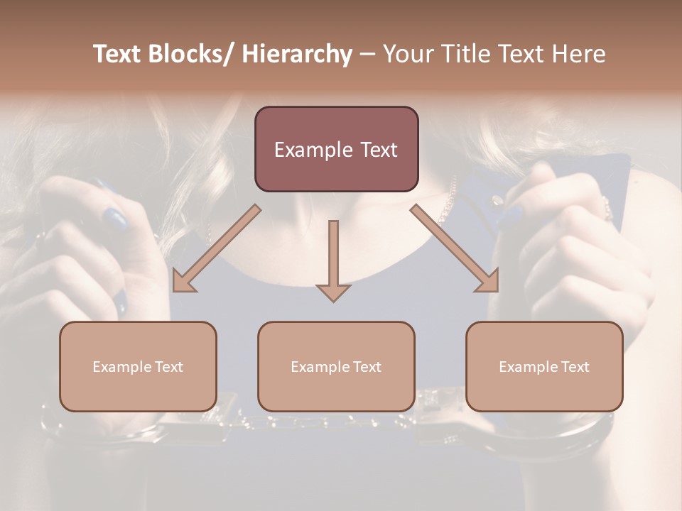 A Woman In A Blue Dress Is Holding A Watch PowerPoint Template