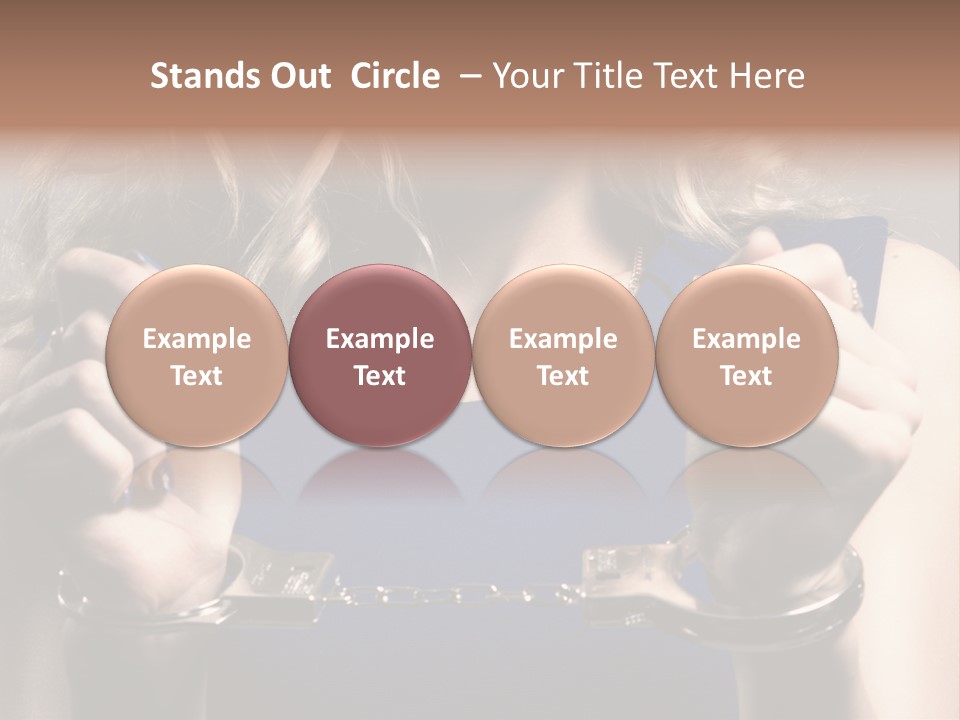 A Woman In A Blue Dress Is Holding A Watch PowerPoint Template