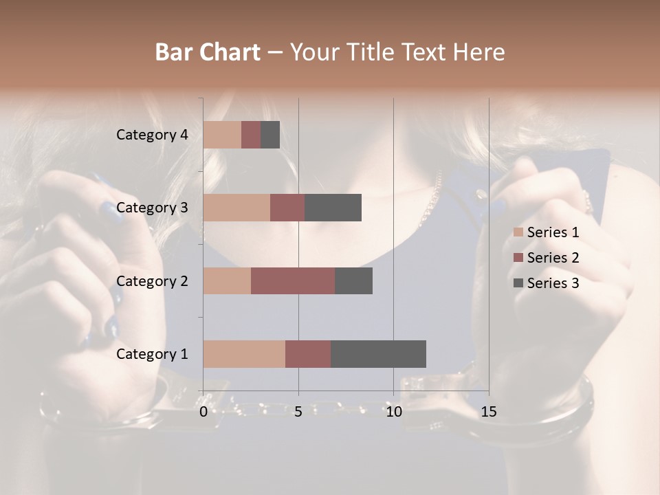 A Woman In A Blue Dress Is Holding A Watch PowerPoint Template