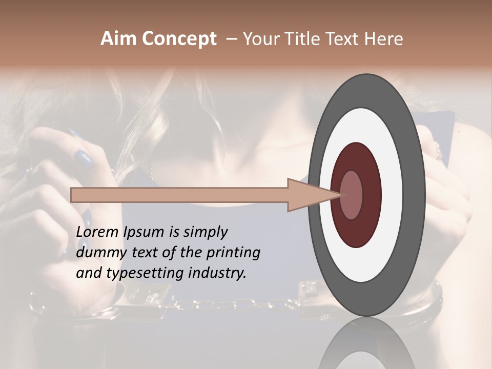 A Woman In A Blue Dress Is Holding A Watch PowerPoint Template