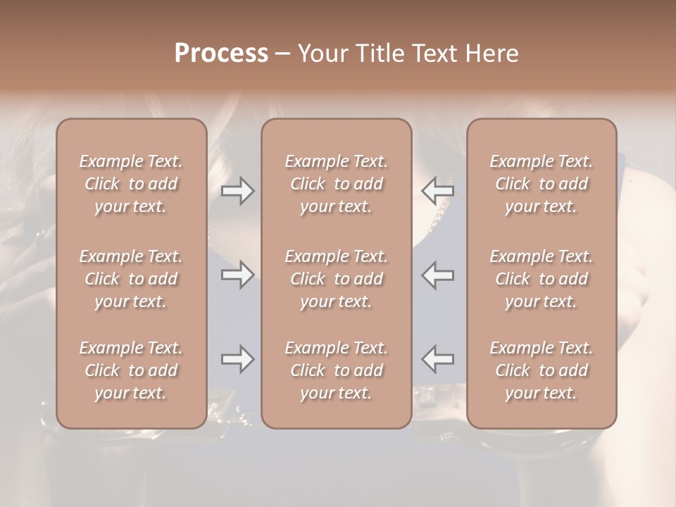 A Woman In A Blue Dress Is Holding A Watch PowerPoint Template