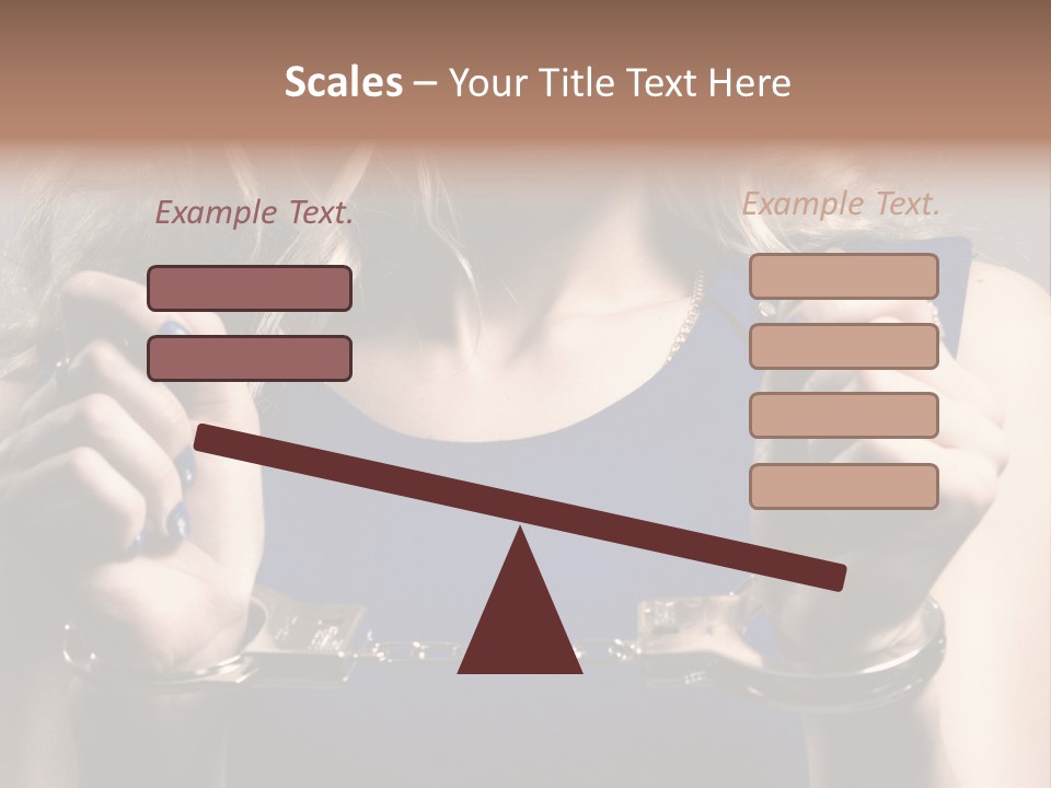 A Woman In A Blue Dress Is Holding A Watch PowerPoint Template