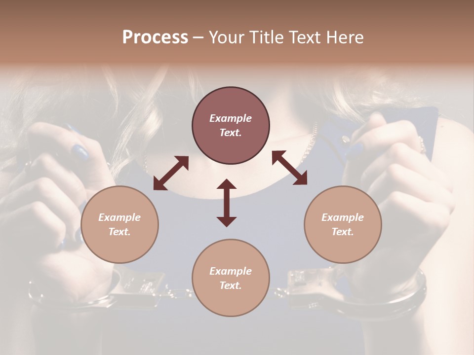 A Woman In A Blue Dress Is Holding A Watch PowerPoint Template